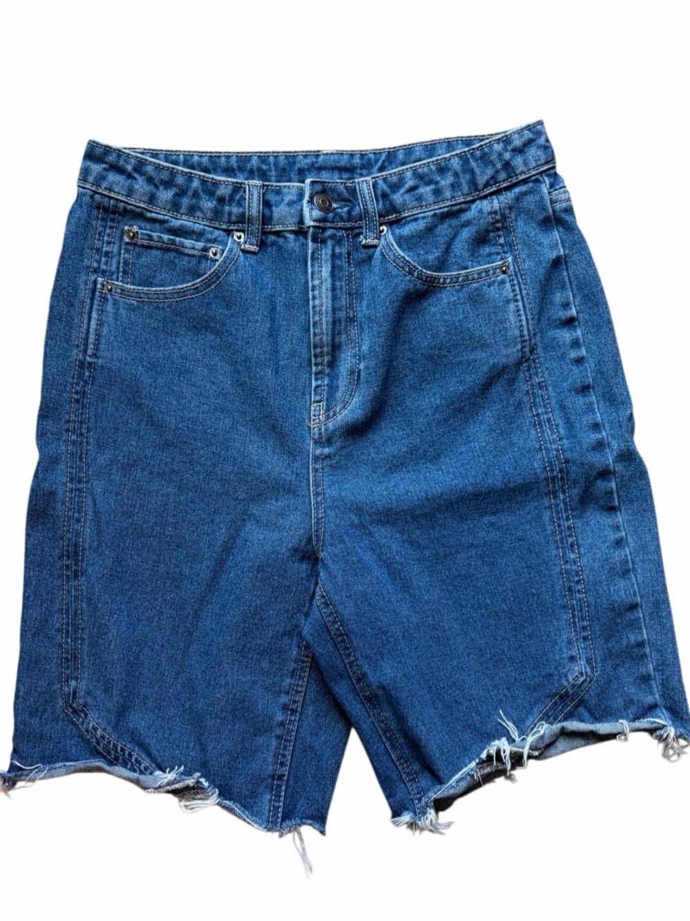 Future collective Reese Bluster Blue Denim High-Rise Cutoff  Shorts Size 8